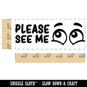 Please See Me Eyes Teacher Student School Self-Inking Rubber Stamp Ink Stamper