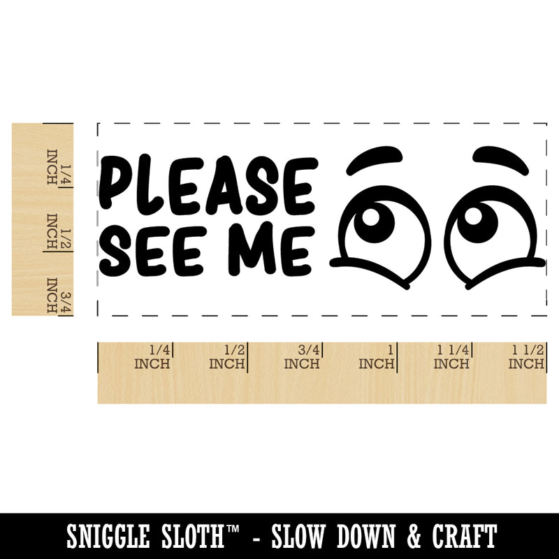 Please See Me Eyes Teacher Student School Self-Inking Rubber Stamp Ink Stamper