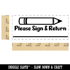 Please Sign and Return Pencil School Self-Inking Rubber Stamp Ink Stamper