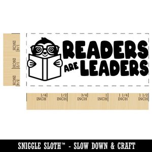Readers are Leaders Sloth Teacher Student School Self-Inking Rubber Stamp Ink Stamper