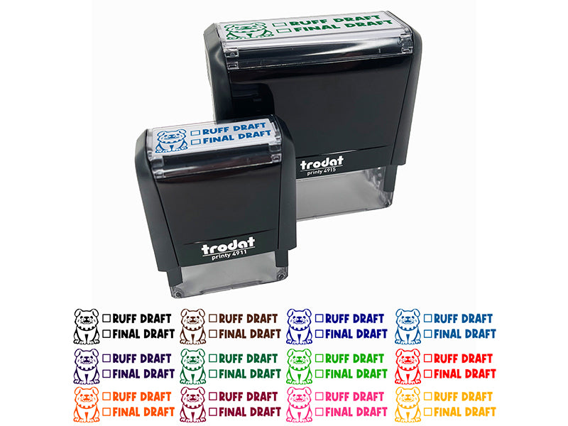 Ruff Rough Draft Final Checklist Teacher Student School Self-Inking Rubber Stamp Ink Stamper