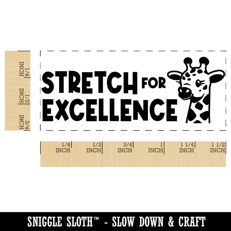 Stretch for Excellence Giraffe Teacher Student School Self-Inking Rubber Stamp Ink Stamper