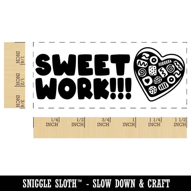 Sweet Work Candy Teacher Student School Self-Inking Rubber Stamp Ink Stamper