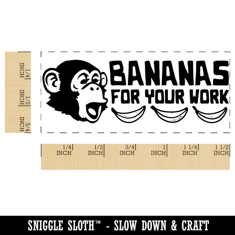 Bananas for Your Work Monkey Teacher Student School Self-Inking Rubber Stamp Ink Stamper