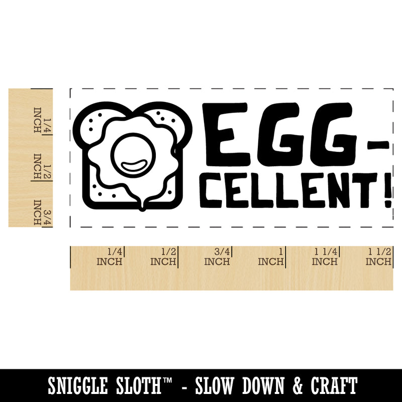 Egg-cellent Excellent Egg on Toast Teacher Student School Self-Inking Rubber Stamp Ink Stamper