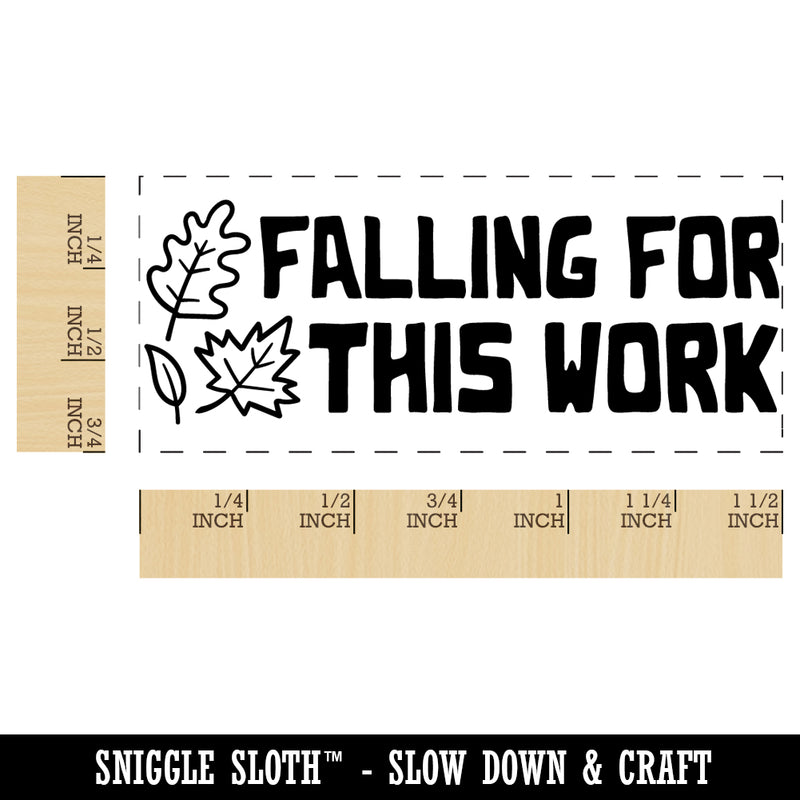 Falling for this Work Leaves Teacher Student School Self-Inking Rubber Stamp Ink Stamper