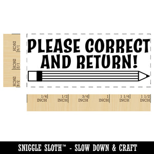 Please Correct and Return Pencil Teacher Student School Self-Inking Rubber Stamp Ink Stamper
