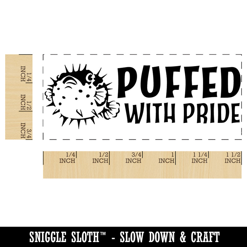 Puffed with Pride Pufferfish Teacher Student School Self-Inking Rubber Stamp Ink Stamper