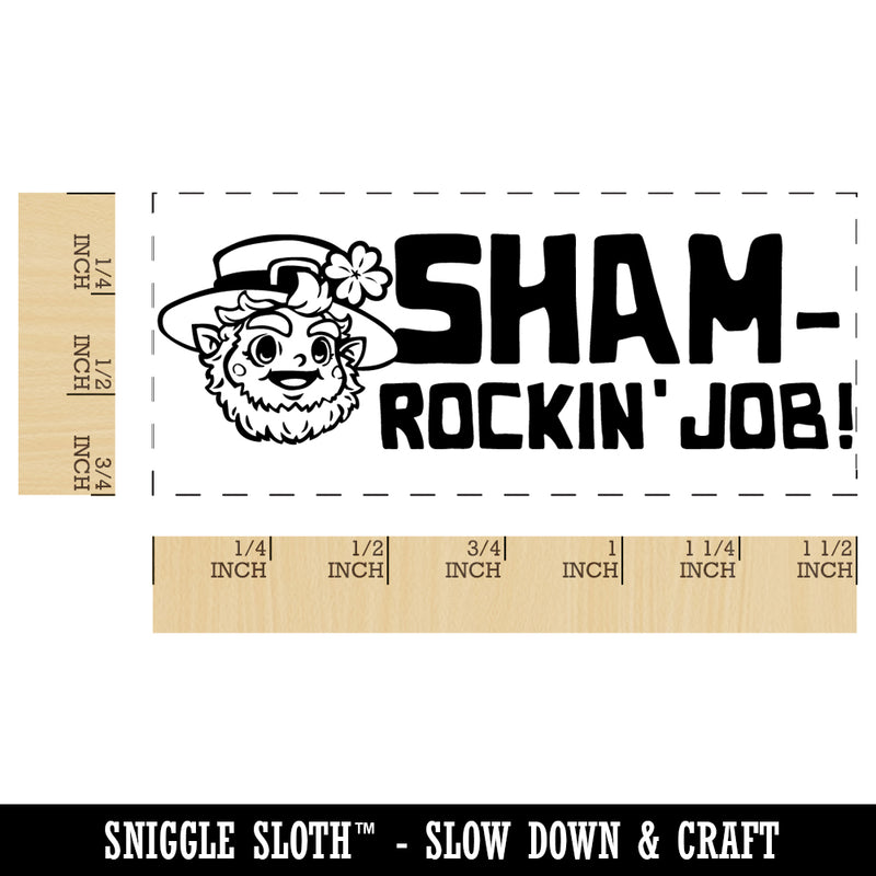 Sham-Rockin' Job Leprechaun Teacher Student School Self-Inking Rubber Stamp Ink Stamper