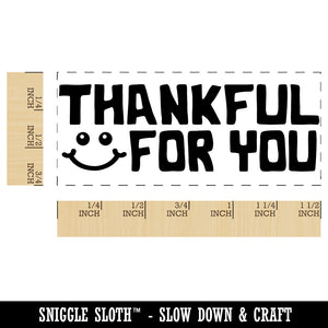 Thankful For You Smiley Teacher Student School Self-Inking Rubber Stamp Ink Stamper