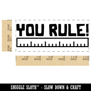 You Rule Ruler Teacher Student School Self-Inking Rubber Stamp Ink Stamper