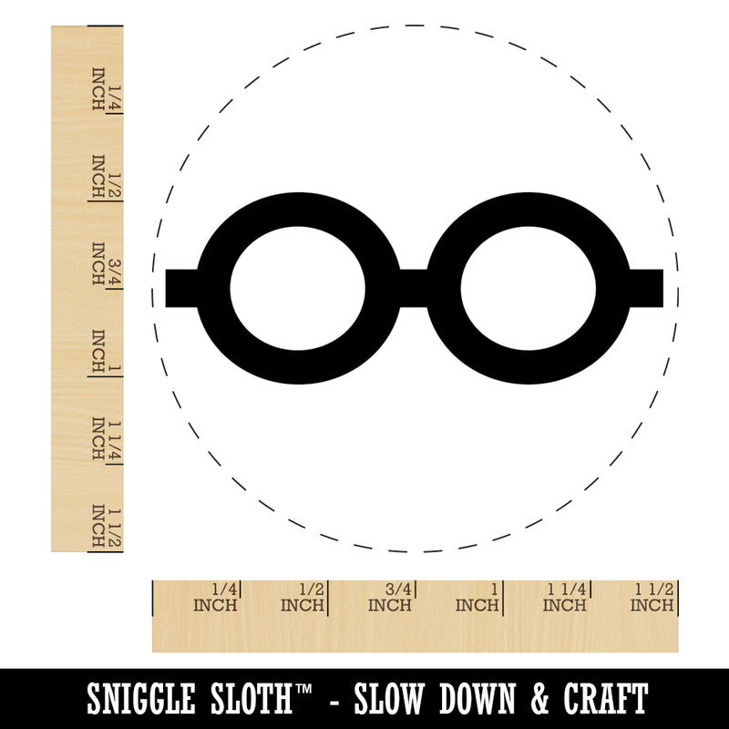 Round Glasses Self-Inking Rubber Stamp for Stamping Crafting Planners