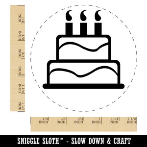 Birthday Cake Self-Inking Rubber Stamp for Stamping Crafting Planners