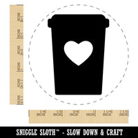 Coffee Cup Carafe with Heart Self-Inking Rubber Stamp for Stamping Crafting Planners