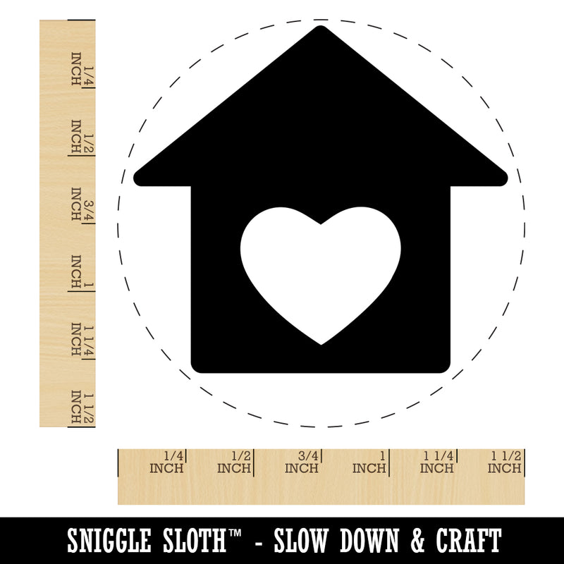 House with Heart Self-Inking Rubber Stamp for Stamping Crafting Planners