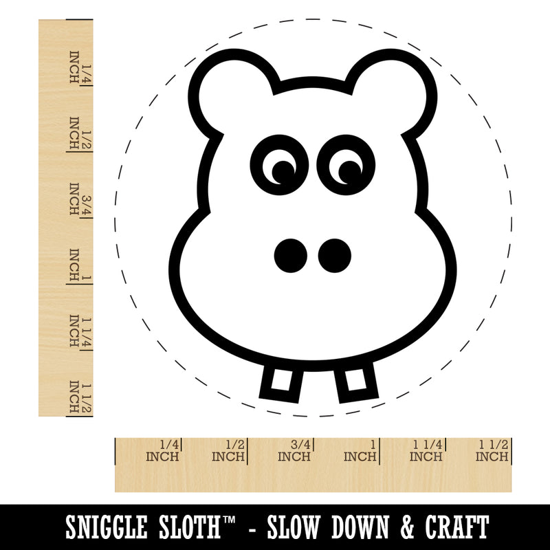 Cute Hippopotamus Face Self-Inking Rubber Stamp for Stamping Crafting Planners