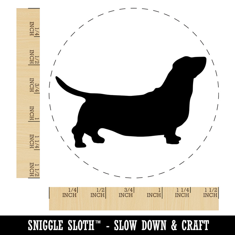 Basset Hound Dog Solid Self-Inking Rubber Stamp for Stamping Crafting Planners