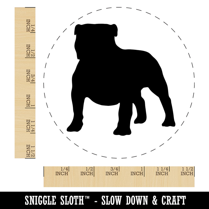 Bulldog English British Dog Solid Self-Inking Rubber Stamp for Stamping Crafting Planners