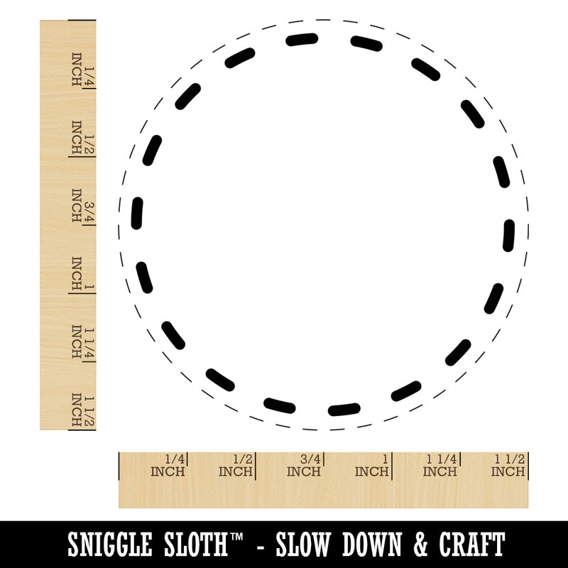 Dashed Circle Outline Self-Inking Rubber Stamp for Stamping Crafting Planners