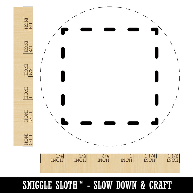 Dashed Square Outline Self-Inking Rubber Stamp for Stamping Crafting Planners