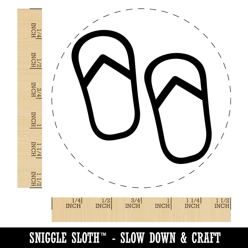 Flip Flops Summer Vacation Self-Inking Rubber Stamp for Stamping Crafting Planners