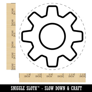 Gear Outline Self-Inking Rubber Stamp for Stamping Crafting Planners