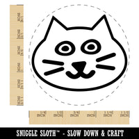 Happy Cat Face Doodle Self-Inking Rubber Stamp for Stamping Crafting Planners