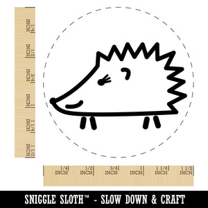Happy Hedgehog Doodle Self-Inking Rubber Stamp for Stamping Crafting Planners