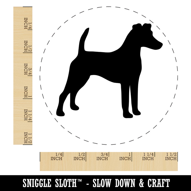 Smooth Fox Terrier Dog Solid Self-Inking Rubber Stamp for Stamping Crafting Planners