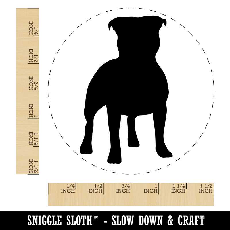 Staffordshire Bull Terrier Dog Solid Self-Inking Rubber Stamp for Stamping Crafting Planners