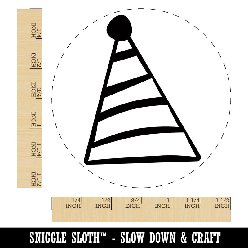 Striped Birthday Hat Self-Inking Rubber Stamp for Stamping Crafting Planners