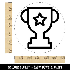 Trophy Award Outline with Star Self-Inking Rubber Stamp for Stamping Crafting Planners