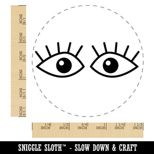 Wide Eyes with Eyelashes Self-Inking Rubber Stamp for Stamping Crafting Planners