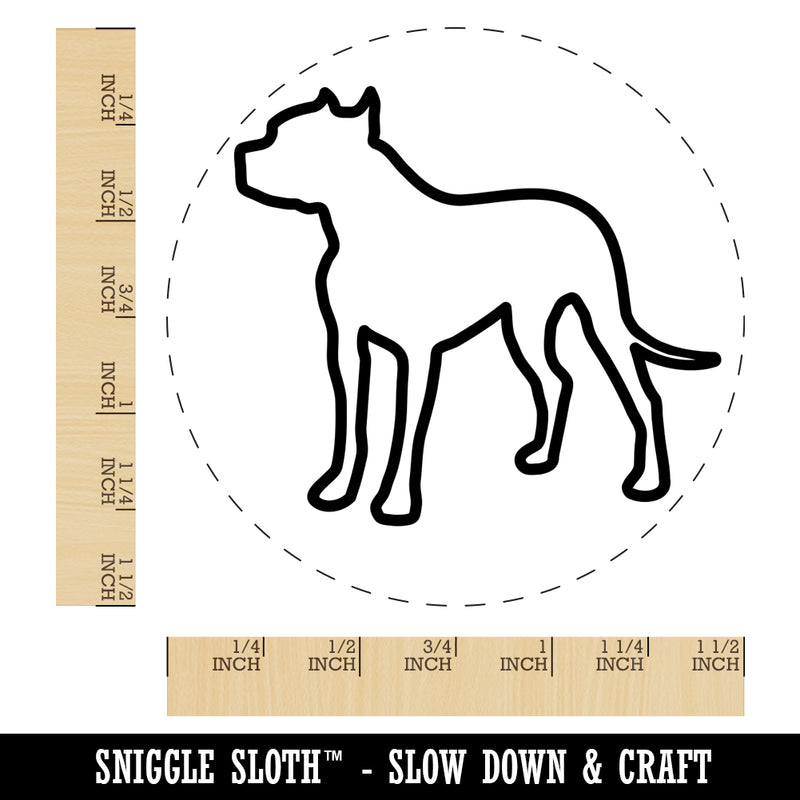 American Pit Bull Terrier Dog Outline Self-Inking Rubber Stamp for Stamping Crafting Planners
