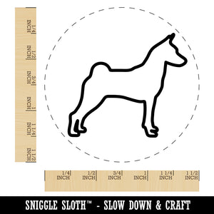 Basenji Dog Outline Self-Inking Rubber Stamp for Stamping Crafting Planners