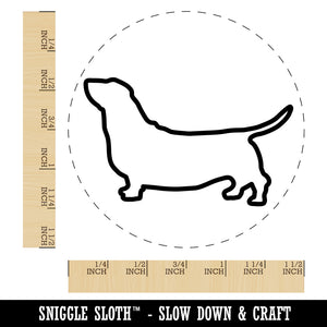 Basset Hound Dog Outline Self-Inking Rubber Stamp for Stamping Crafting Planners