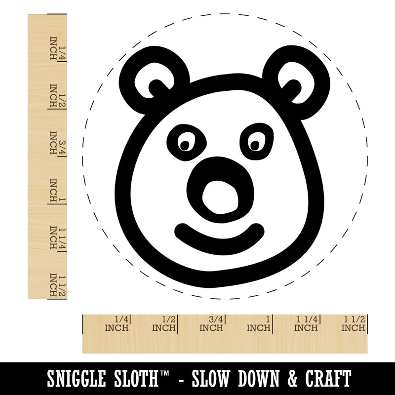 Bear Face Doodle Self-Inking Rubber Stamp for Stamping Crafting Planners
