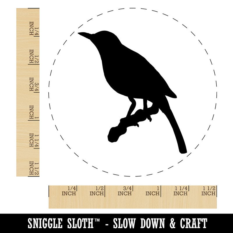 Bird on Branch Solid Self-Inking Rubber Stamp for Stamping Crafting Planners