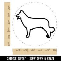 Border Collie Dog Outline Self-Inking Rubber Stamp for Stamping Crafting Planners