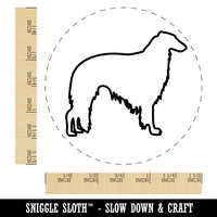 Borzoi Russian Wolfhound Dog Outline Self-Inking Rubber Stamp for Stamping Crafting Planners