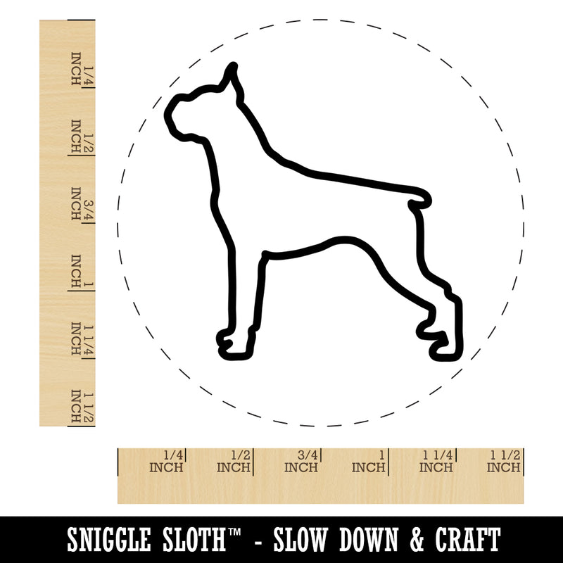 Boxer Dog Outline Self-Inking Rubber Stamp for Stamping Crafting Planners