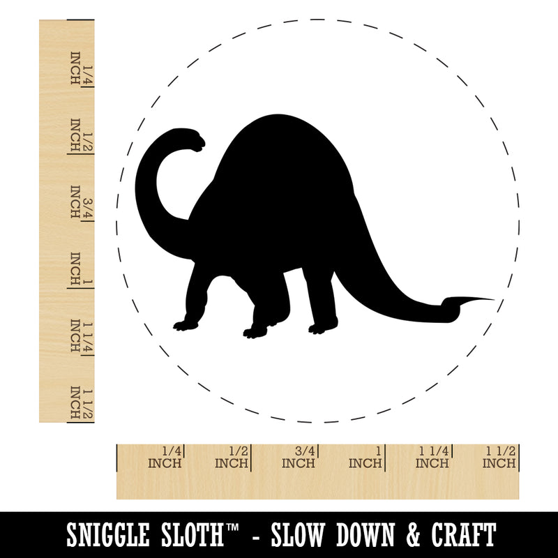 Brontosaurus Dinosaur Solid Self-Inking Rubber Stamp for Stamping Crafting Planners