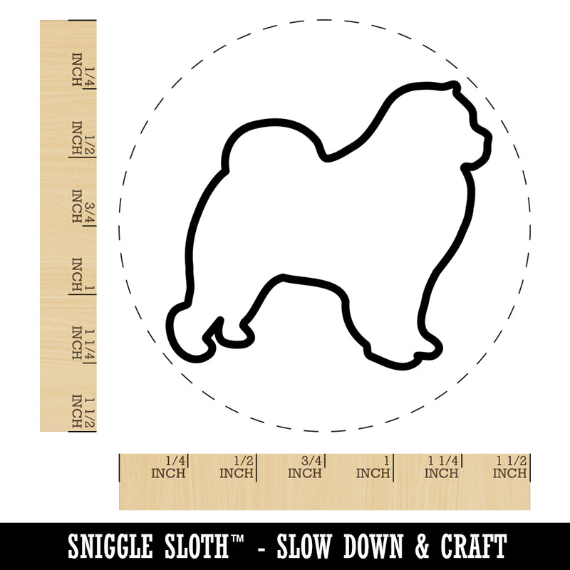 Chow Chow Dog Outline Self-Inking Rubber Stamp for Stamping Crafting Planners