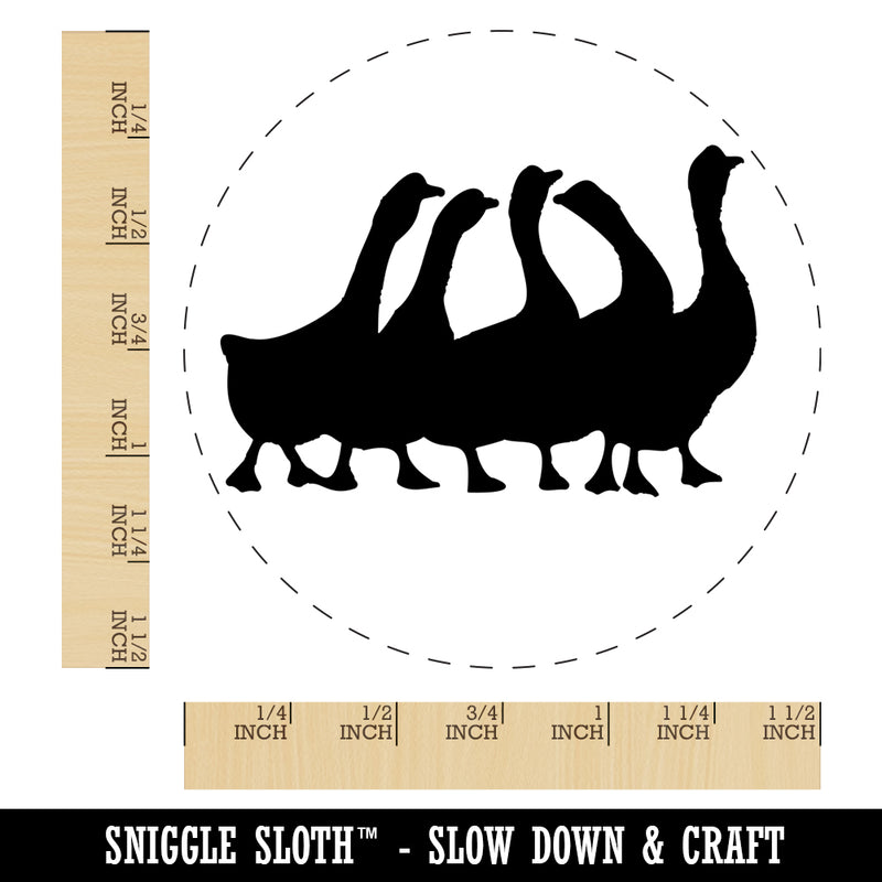 Geese Gaggle Goose Family Solid Self-Inking Rubber Stamp for Stamping Crafting Planners