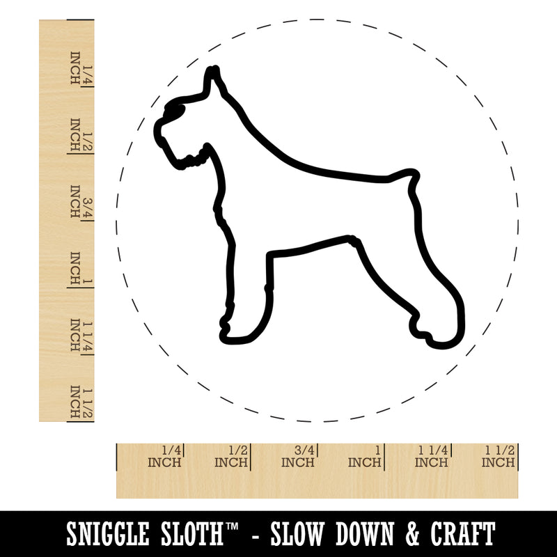 Giant Schnauzer Dog Outline Self-Inking Rubber Stamp for Stamping Crafting Planners