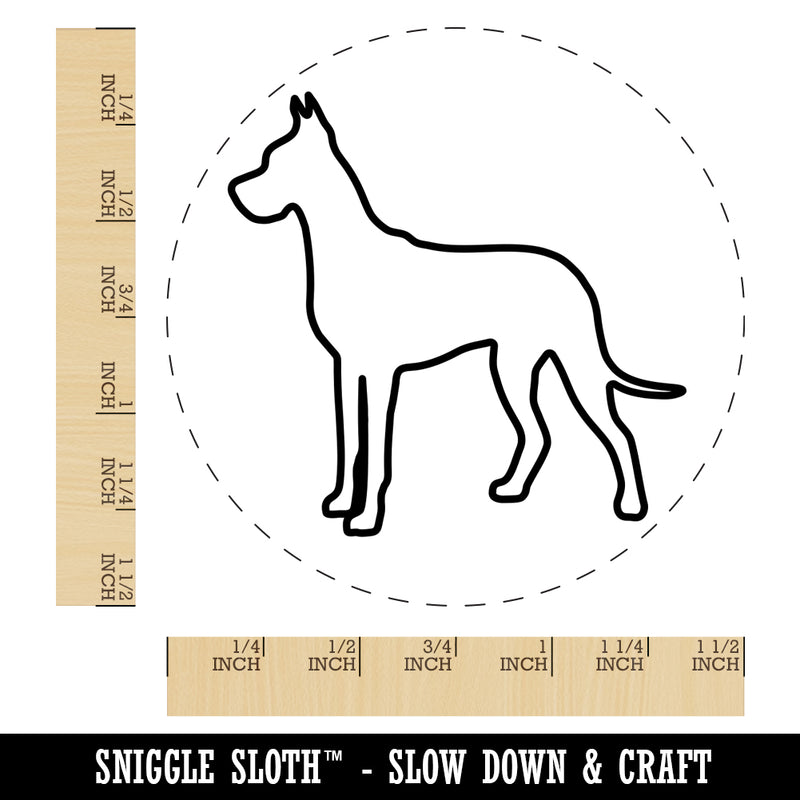 Great Dane Dog Outline Self-Inking Rubber Stamp for Stamping Crafting Planners