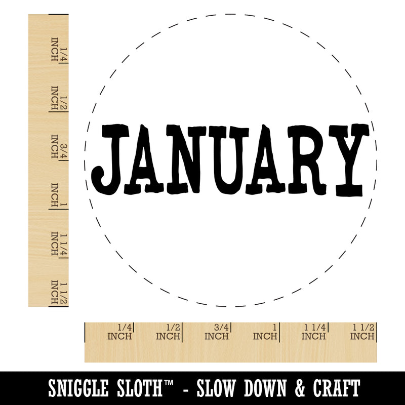 January Month Calendar Fun Text Self-Inking Rubber Stamp for Stamping Crafting Planners