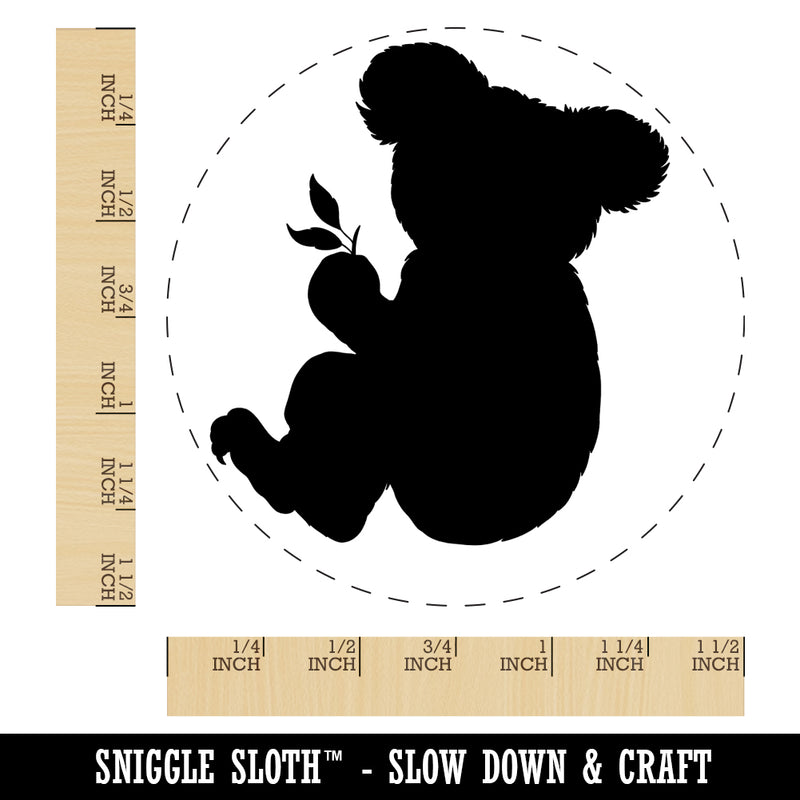 Koala with Leaves Solid Self-Inking Rubber Stamp for Stamping Crafting Planners