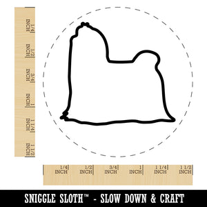 Maltese Dog Outline Self-Inking Rubber Stamp for Stamping Crafting Planners
