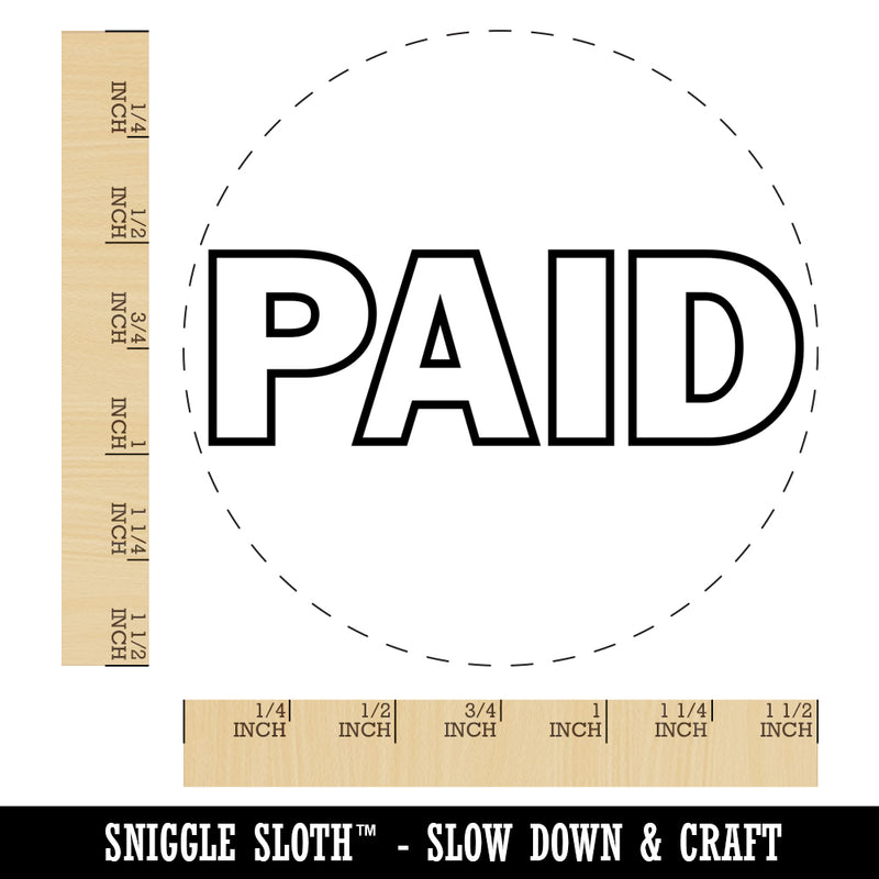 Paid Bold Text Outline Self-Inking Rubber Stamp for Stamping Crafting Planners